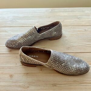 TRASK Metallic Perforated Leather Slip-On Loafers — Women’s 10 | New